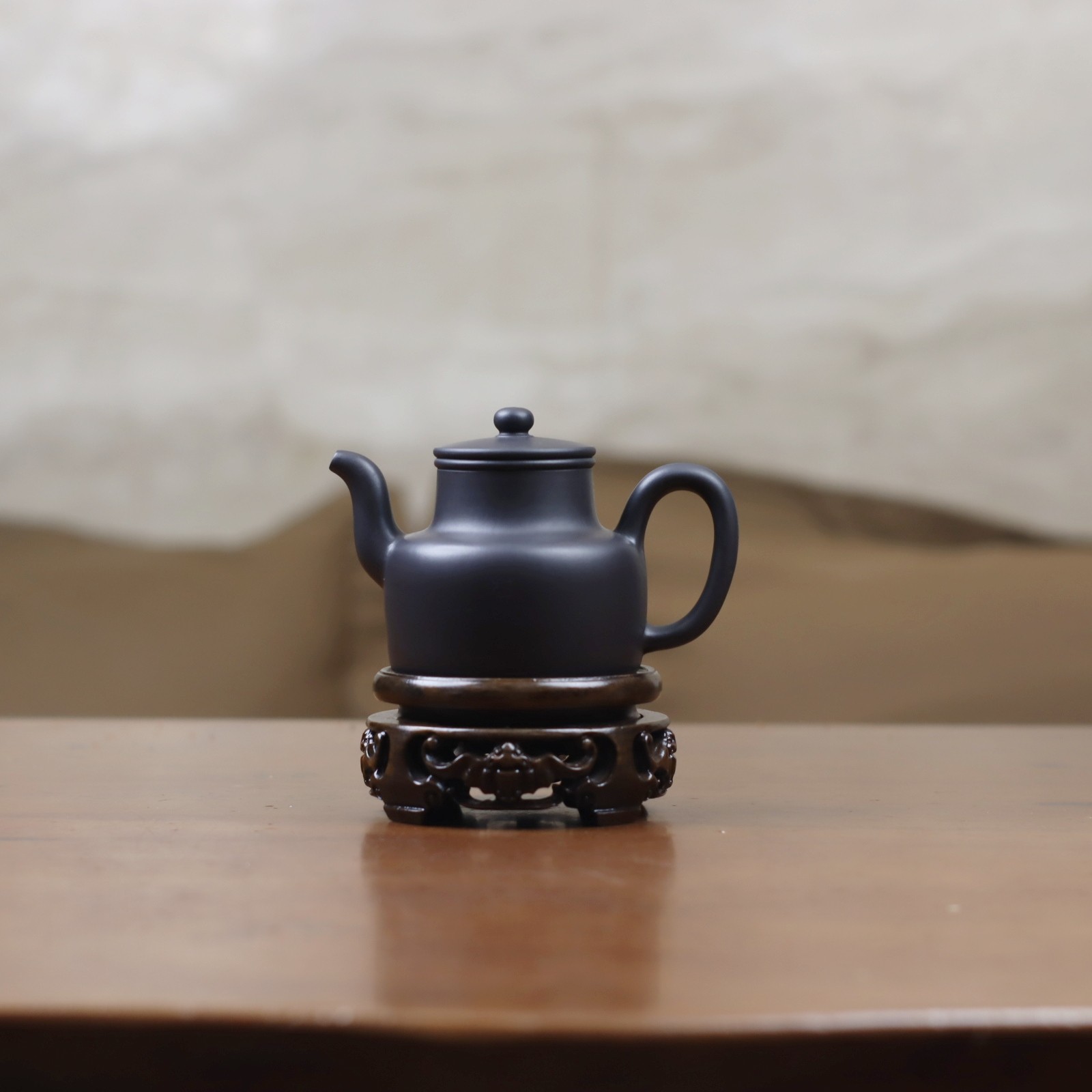 【旭壶山房底款】黑金福壶-容量220cc左右。