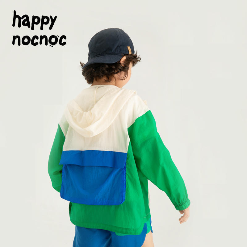 【撞色拼接防晒服】happy nocnoc儿童防晒衣男女孩轻薄外套防紫外线