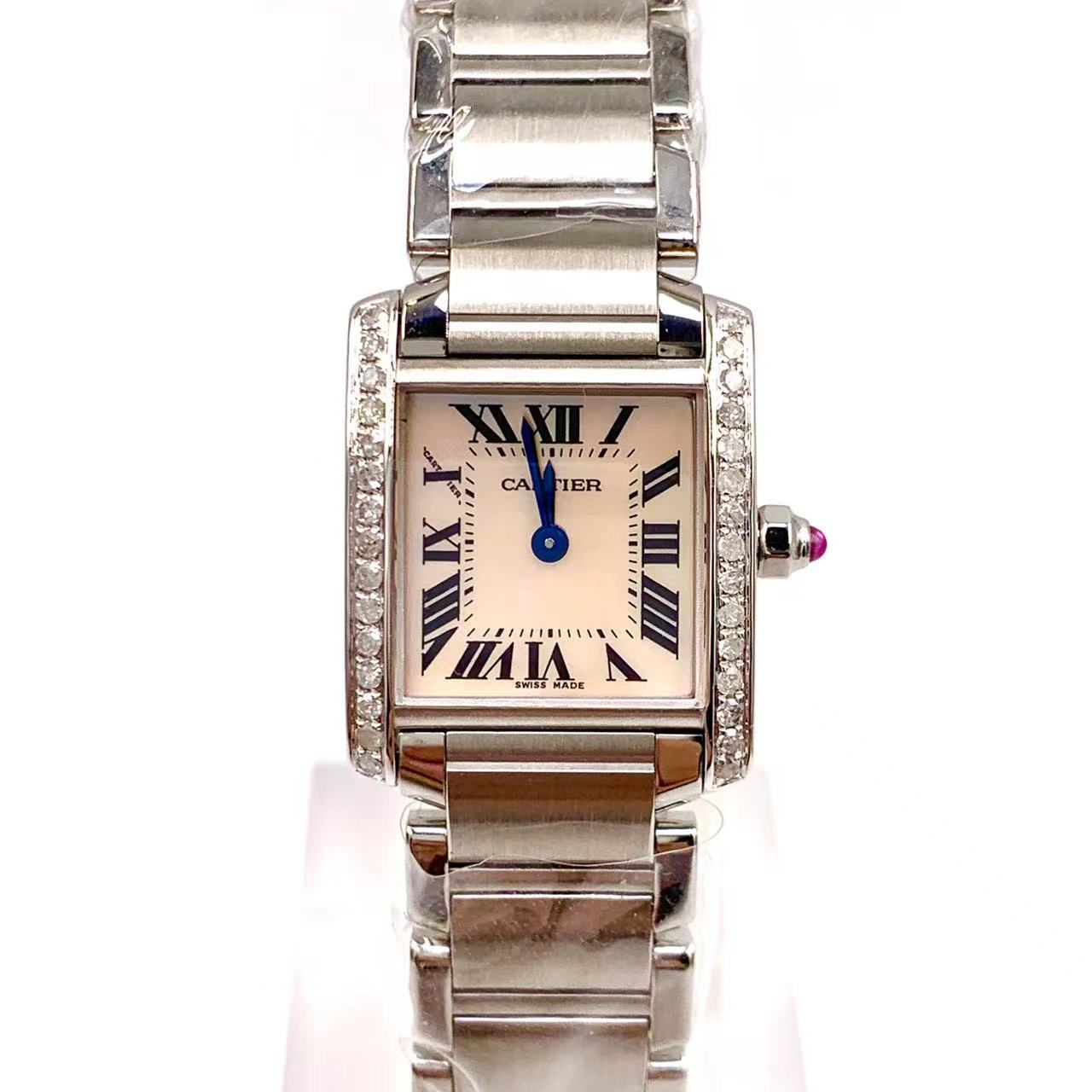 99新 Cartier/卡地亚 法坦/粉盘/石英/表径25X22mm/女表