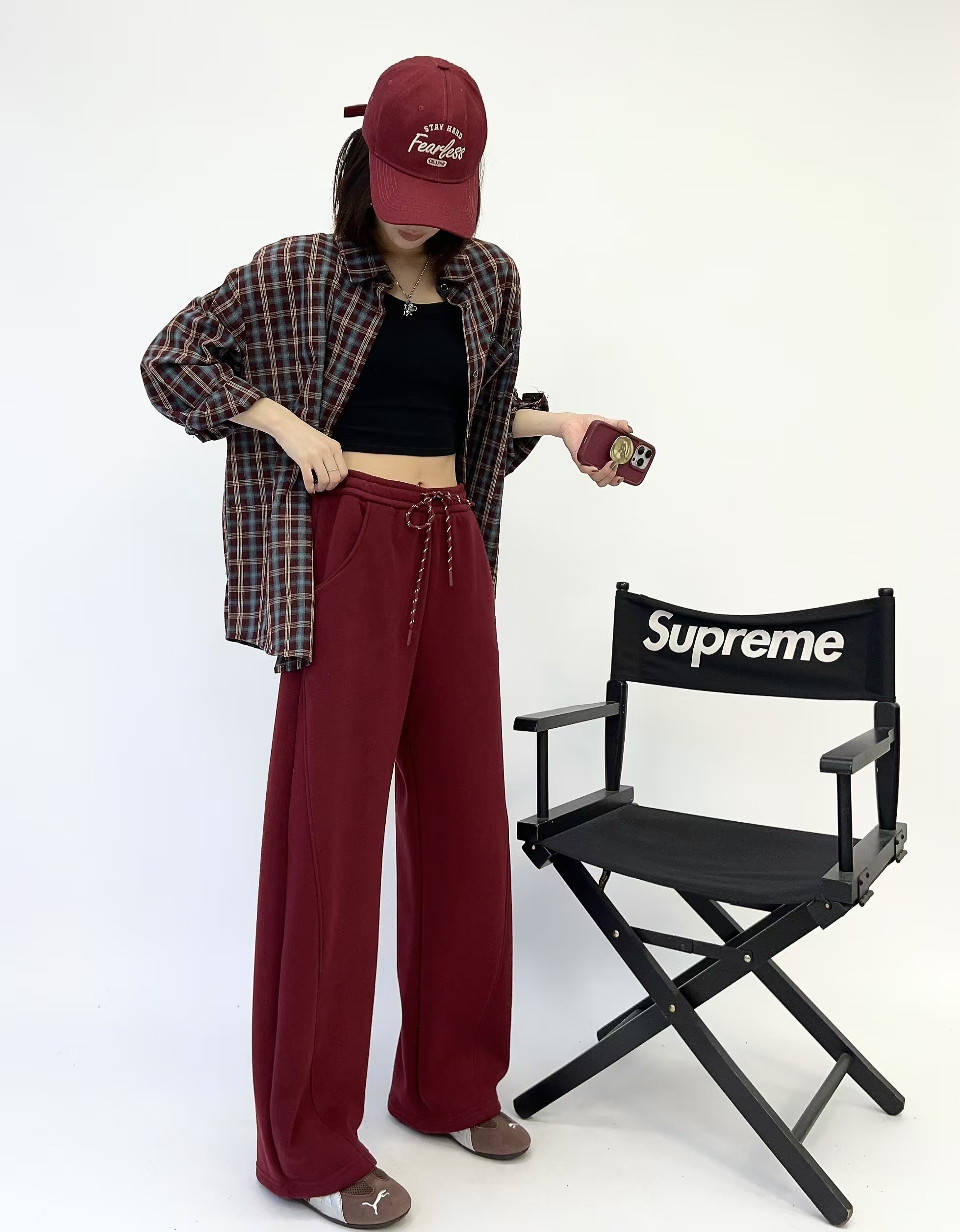 出口外贸！秋冬加绒直筒裤女款新款百搭休闲裤子韩版24432025卫裤