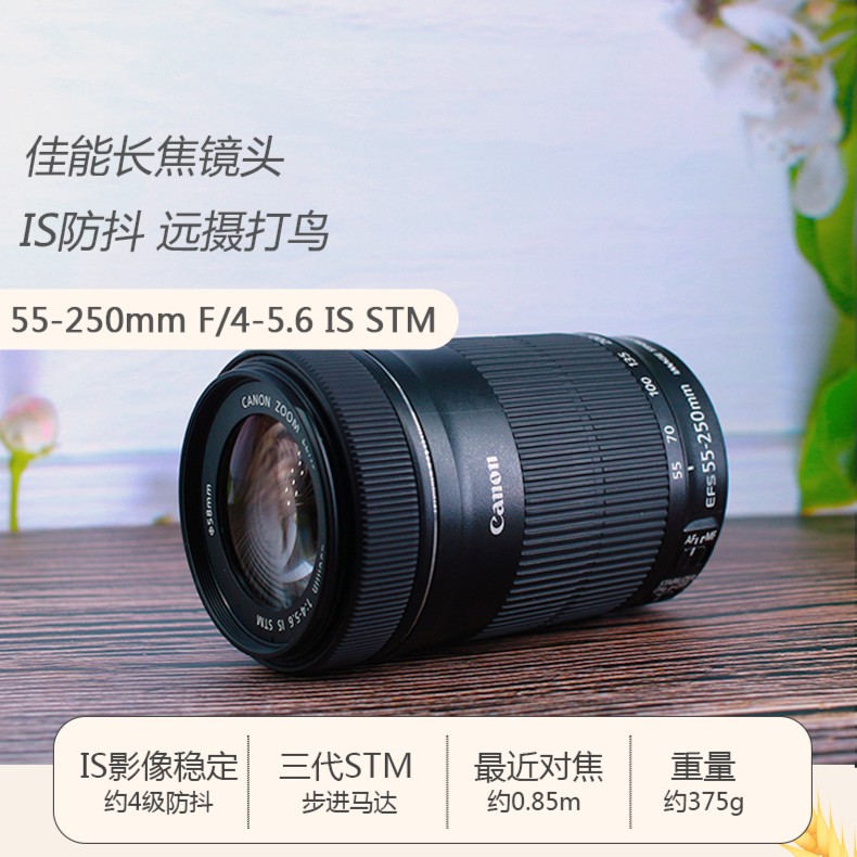 准新品 Canon/佳能 55-250 mm IS STM二三代单反防抖长焦镜头摄月