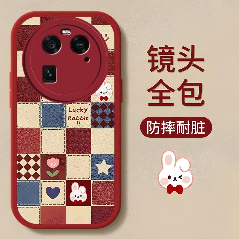 OPPOFindX6手机壳oppofINDx6小羊皮格子小熊小兔新女款防摔时尚高