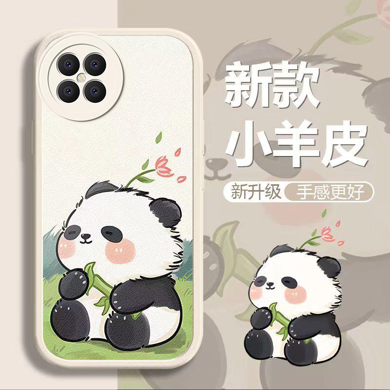 荣耀Play5手机壳HONORpLAY5吹风熊猫小羊皮新男女款时尚防摔卡通
