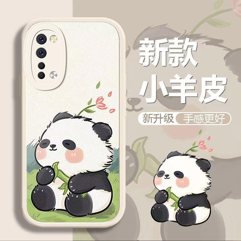 OPPOreno3元气版手机壳oppoRENO3元气版吹风熊猫小羊皮新男女款时