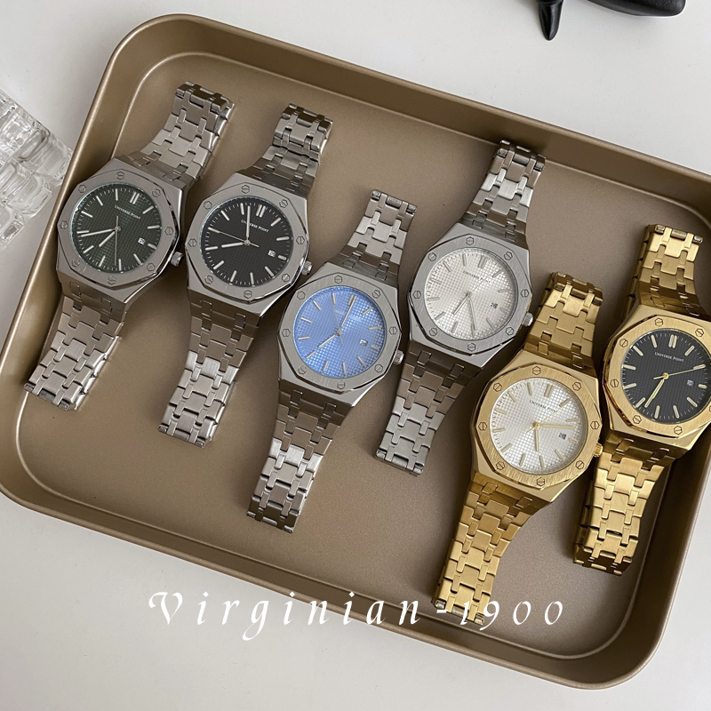 【Virginian1900】简约时尚橡树运动大表盘皇家夜光日历防水男表