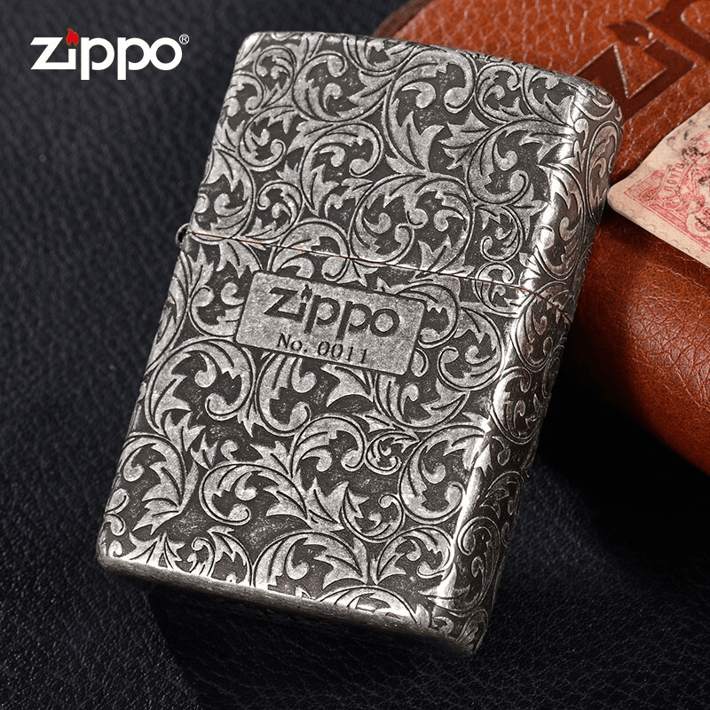 ZIPPO/之宝打火机仿古银五面盔甲精雕唐草正版男士礼物正品DYJ1