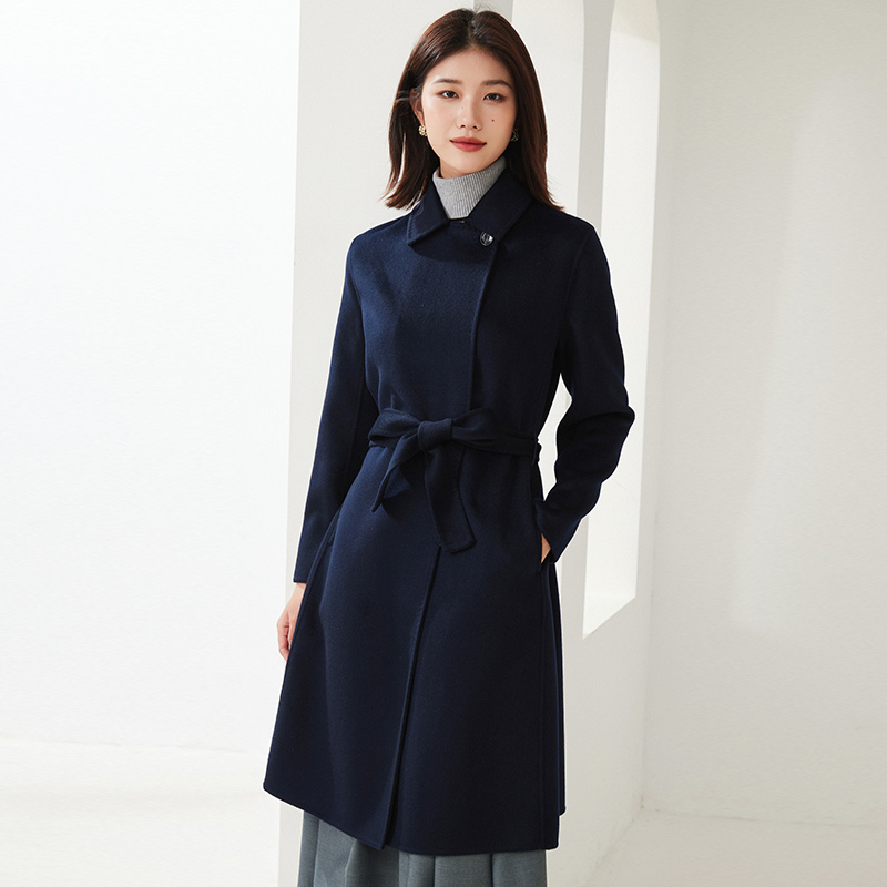 娅汀(小个子专属)女性修身小山羊绒双面呢大衣柔软双面羊绒大衣女
