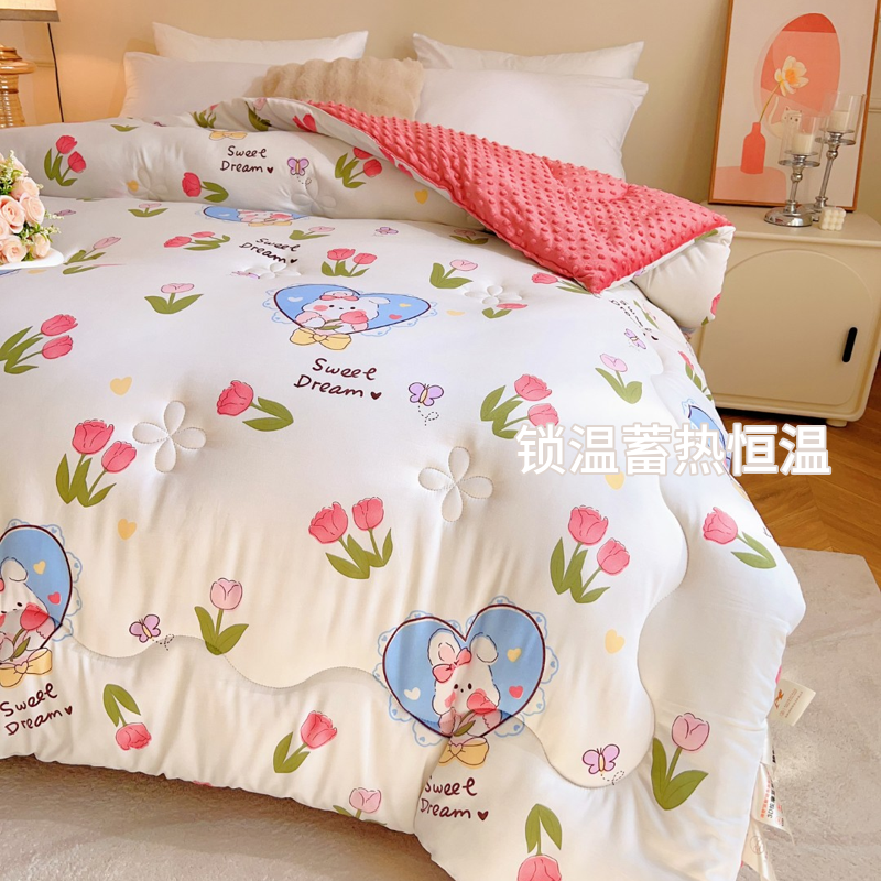 蓄热保暖新生儿婴幼儿加厚豆豆绒秋冬被单人双人宿舍学生宿舍被芯