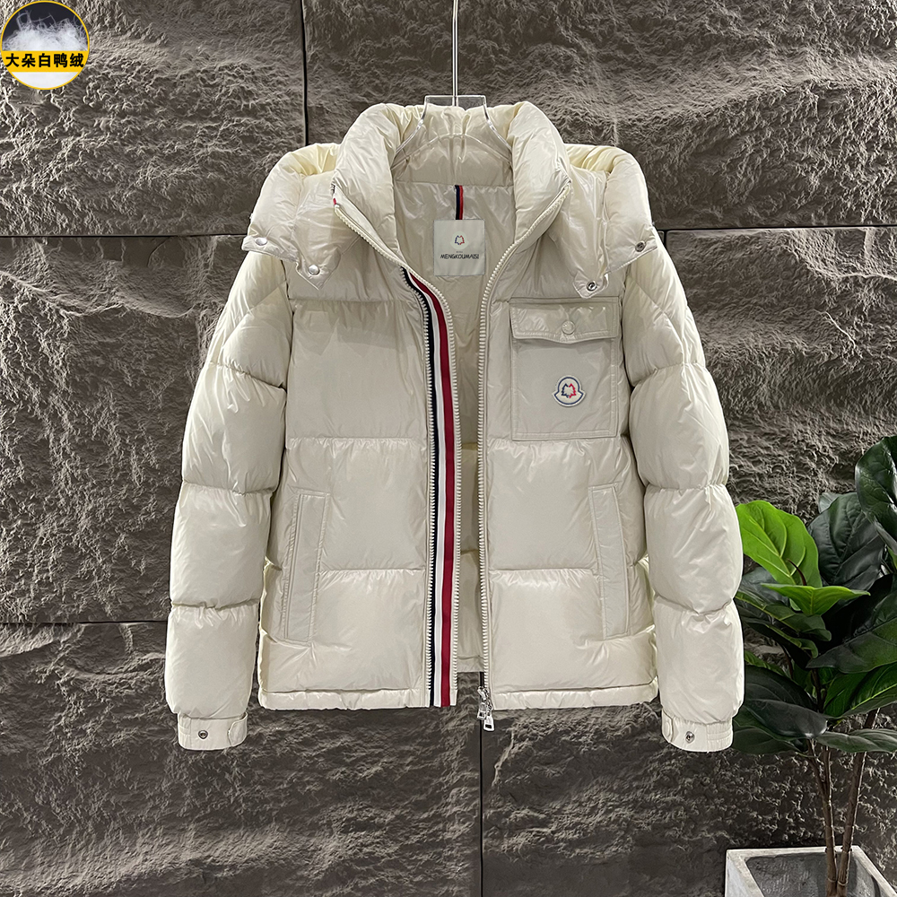冬季羽绒服蒙口麦丝欧货正品抗寒保暖上衣男女同款免洗白鸭绒外套