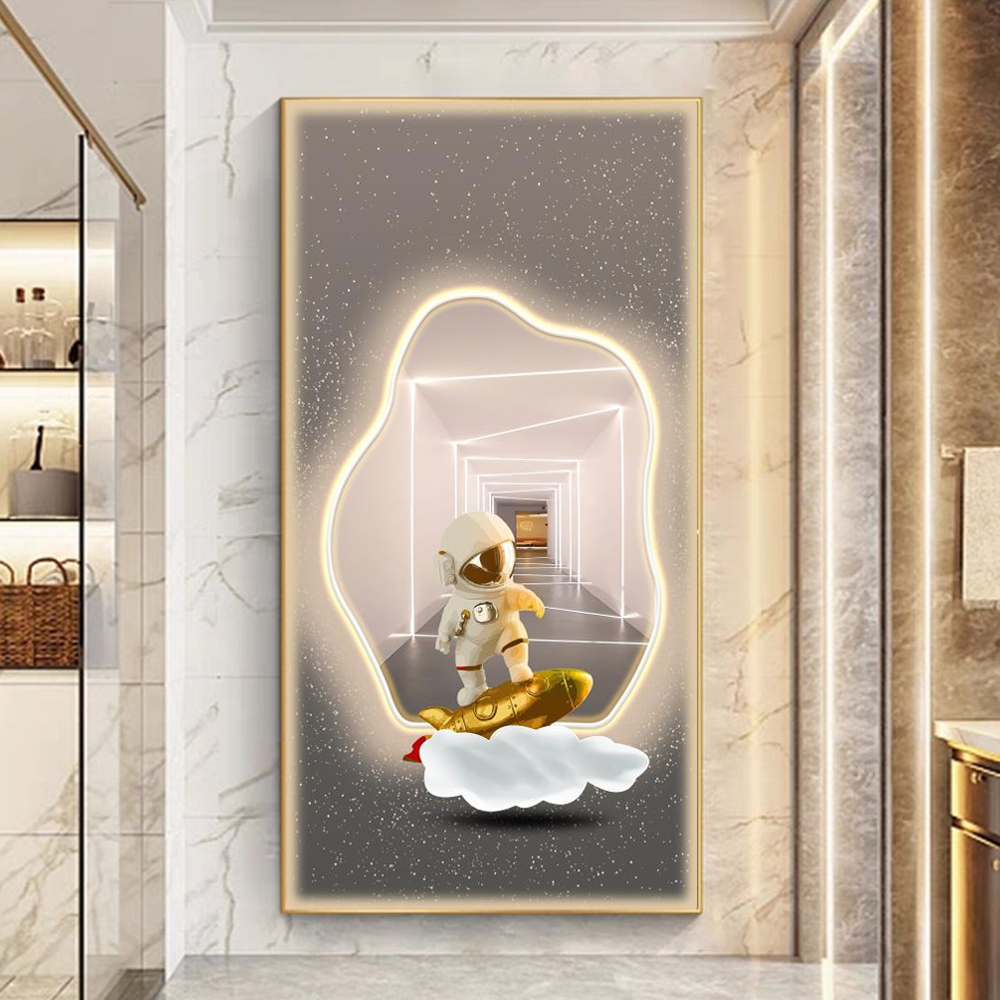 【太空宇航员】现代简约玄关装饰画入户过道氛围灯光家居挂画