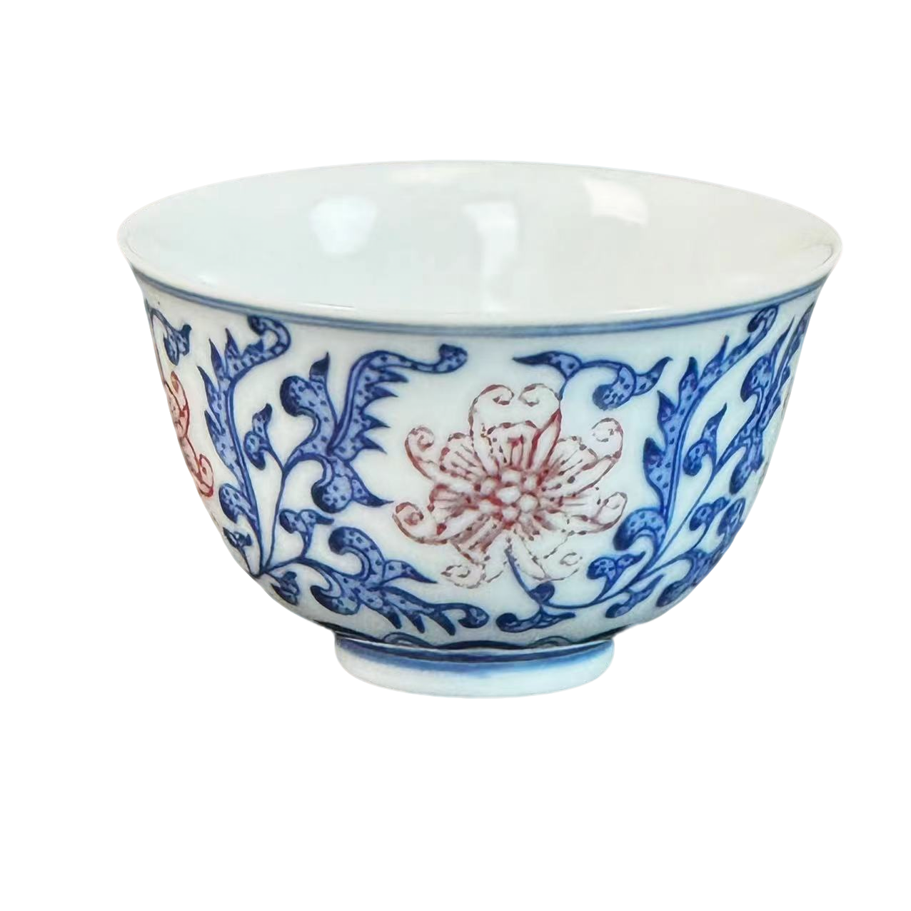 AS123清乾隆青花釉里红茶杯