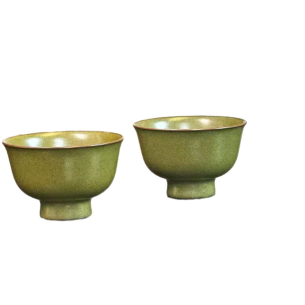 AS123清乾隆茶叶末对杯