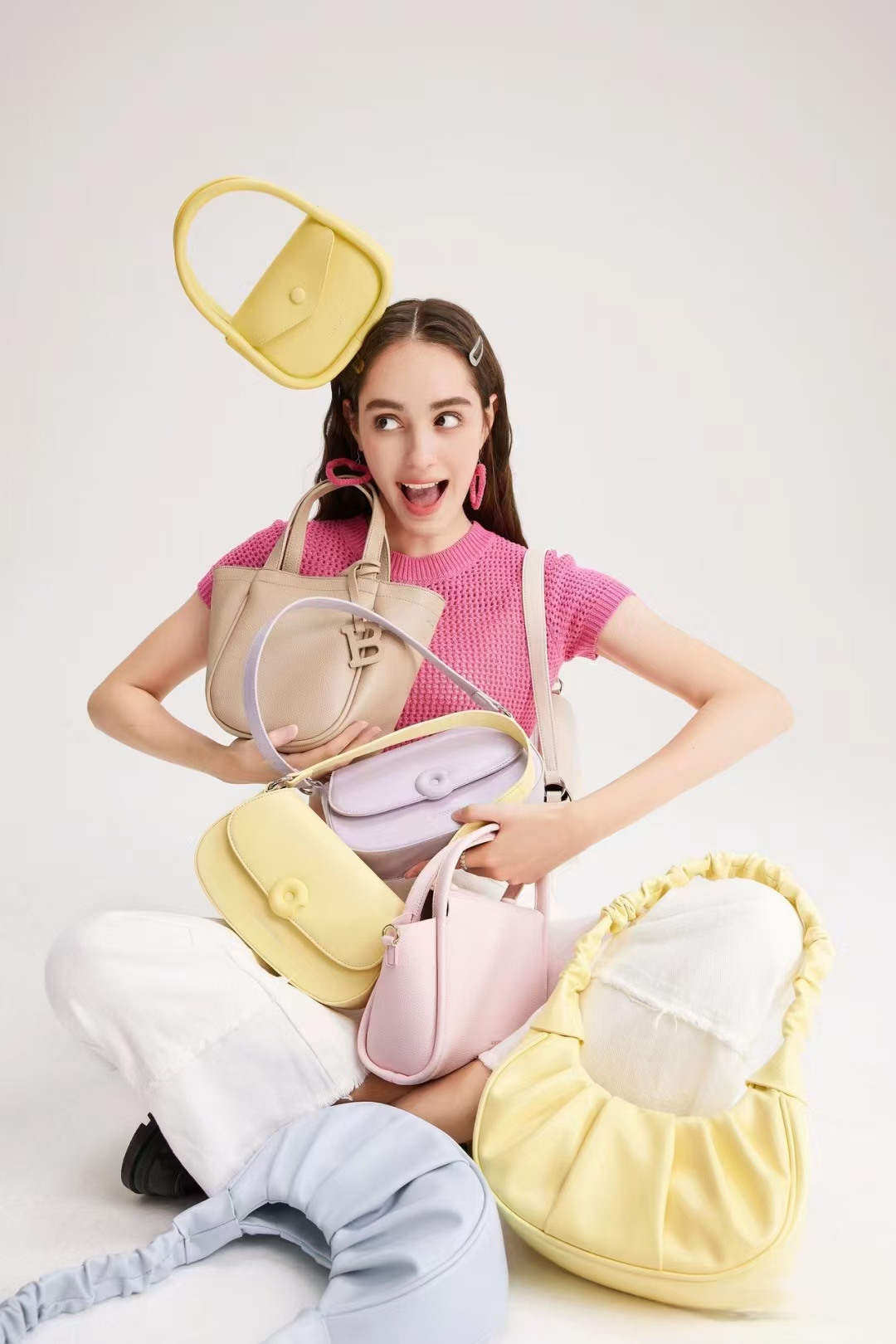 【ID包】微瑕polo女士纯色手提单肩马鞍包AW431