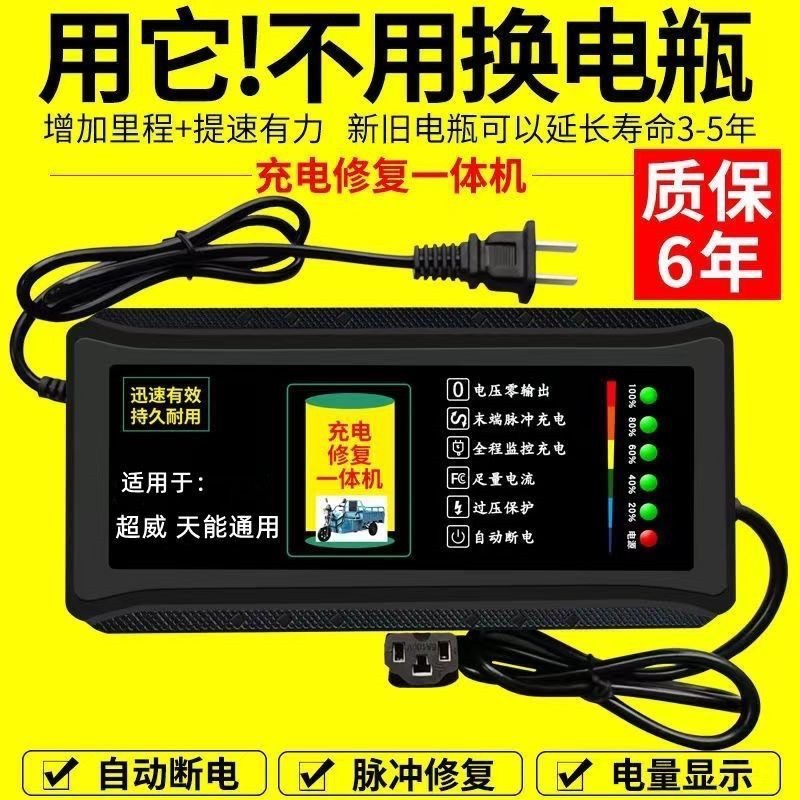 【小扬哥推荐】自动断电 电动车电瓶车充电器48V60V72V20AH超威