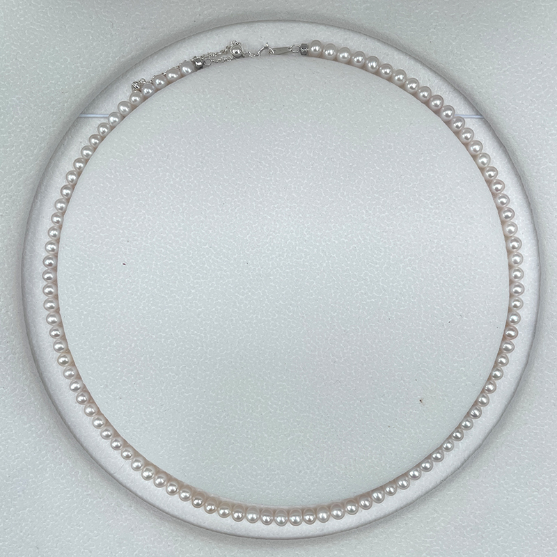 【小曼塔】淡水珍珠项链  无核无暇 极光baby珠小米珠4-5mm S925银