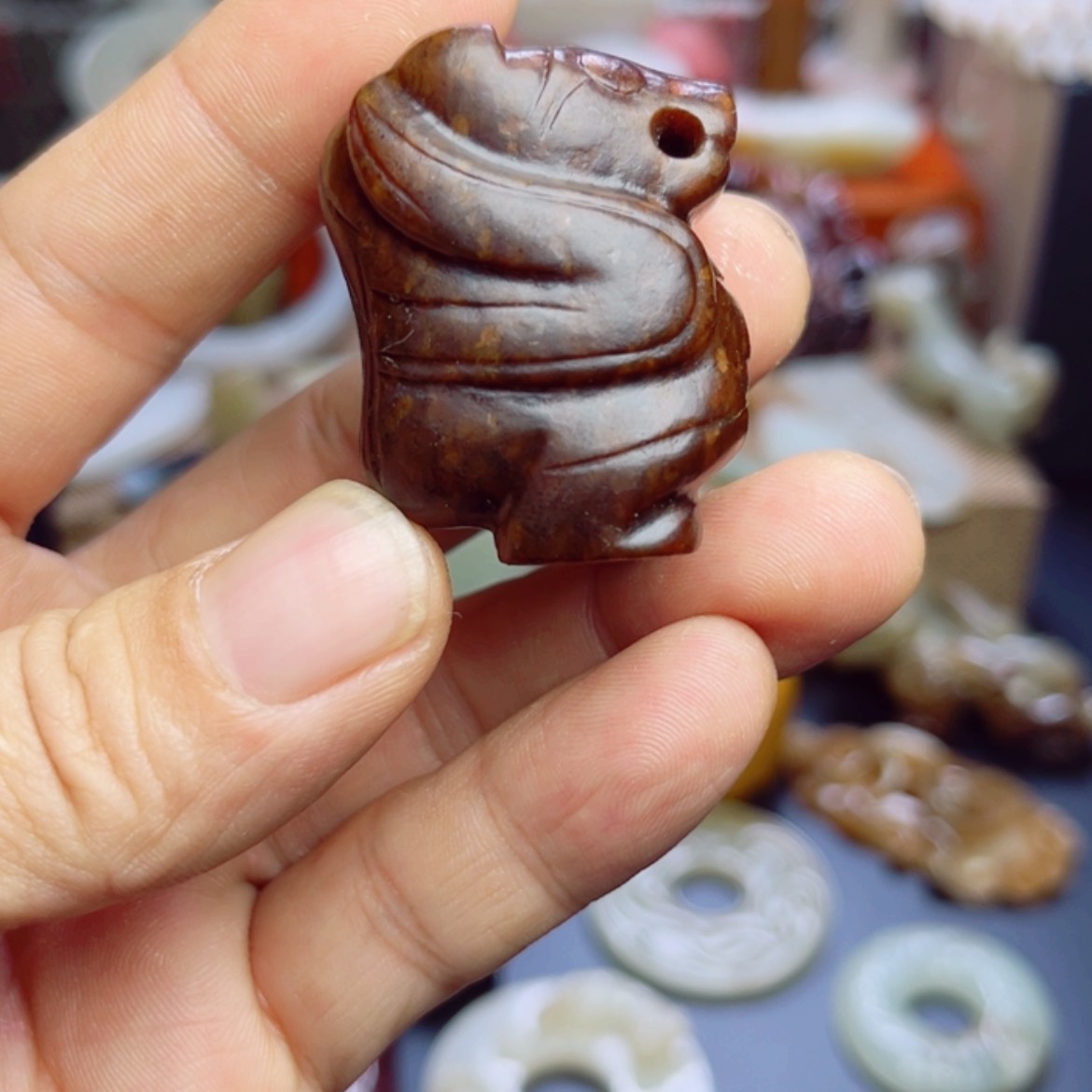 【闪购商品】和田玉（糖玉）挂件未镶嵌戏*