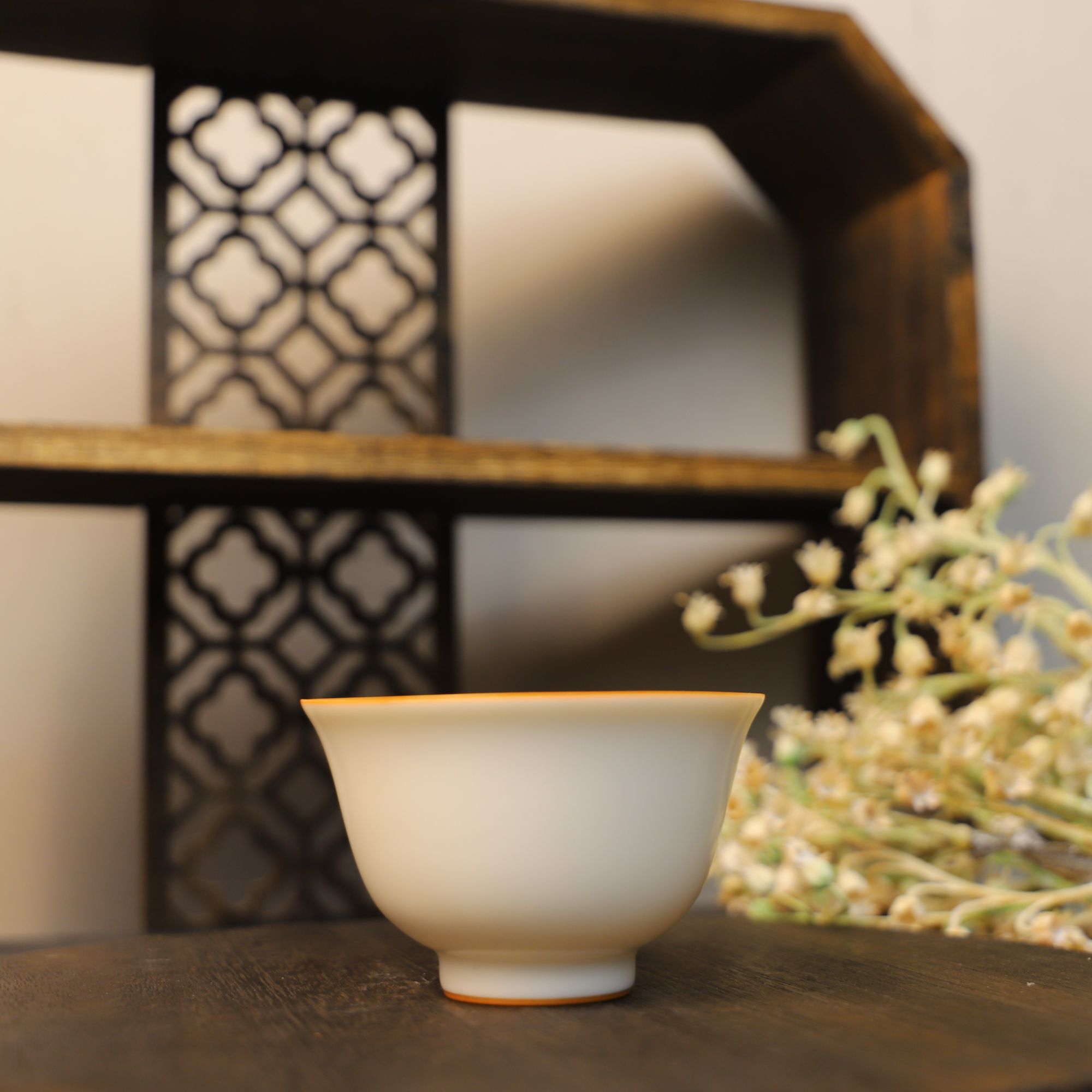 元本道象牙白汝窑如意杯