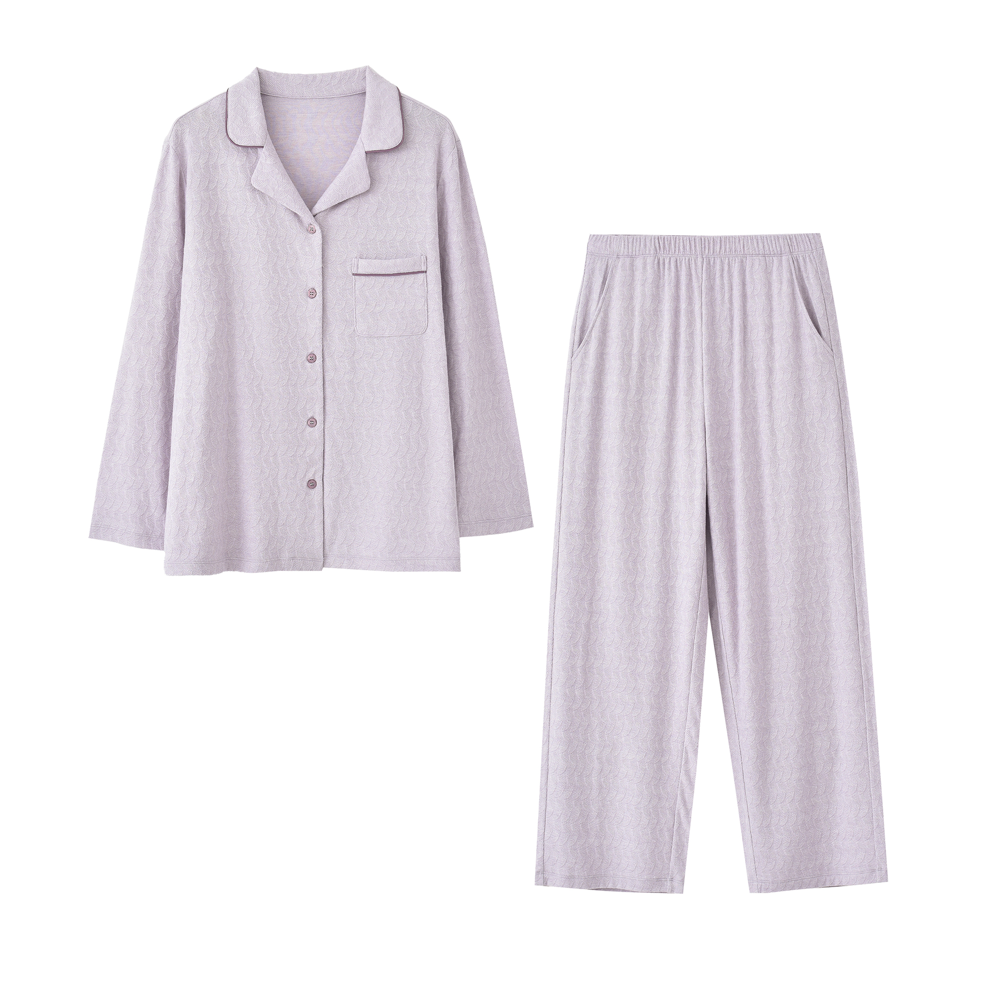 珠花提纹女士开衫套装97077