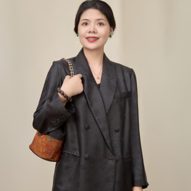 YIMEIXIU/依眉秀 云纱正娟宽松西装上衣 62343外套