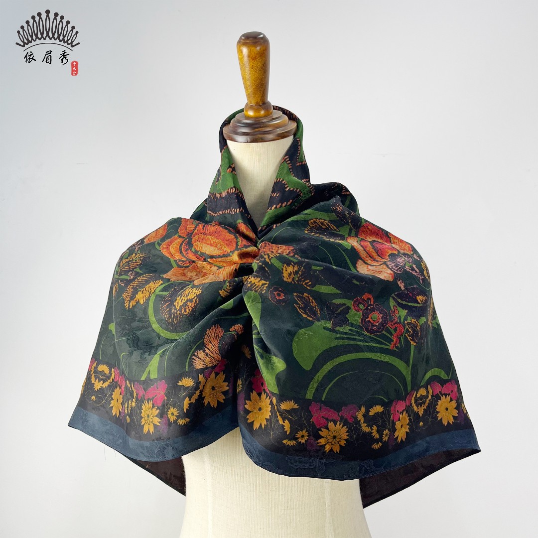 YIMEIXIU/依眉秀 香云纱百搭四方披肩围巾 62310