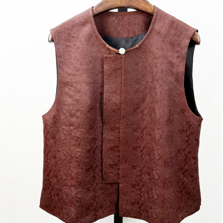 YIMEIXIU/依眉秀香云纱多经绞罗高货圆领马甲62707