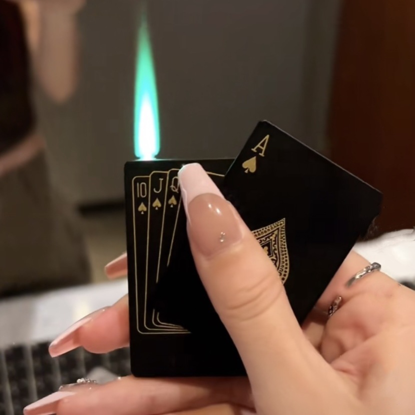 （百变火机）扑克牌打火机可充气带灯验钞个性创意创新新奇特玩潮玩