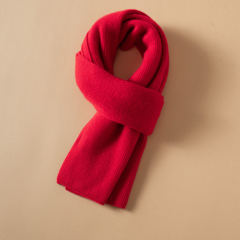 秋冬新款100%纯山羊绒围巾男女两用纯色围脖百搭披巾保暖（160×25）