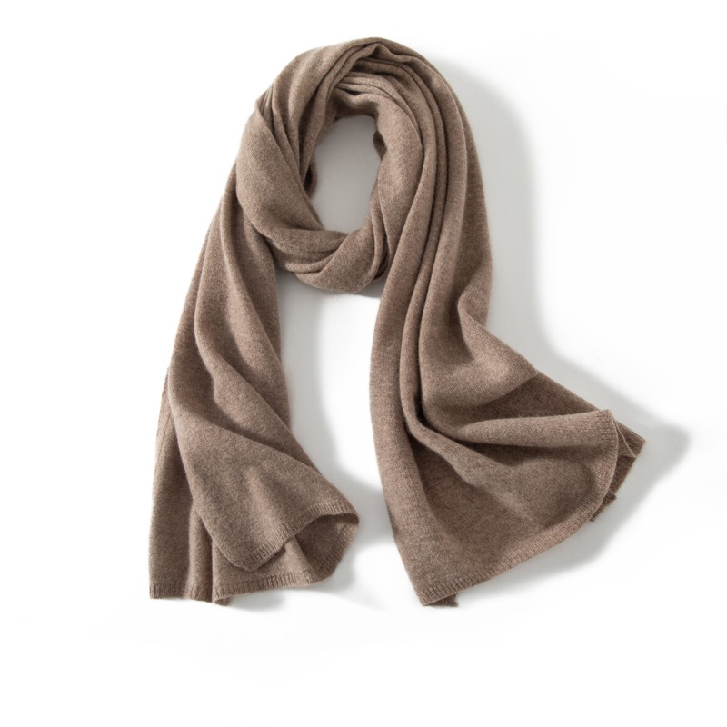 （180*30）100%纯羊绒围巾春秋季纯色空调房披肩女两用针织情侣