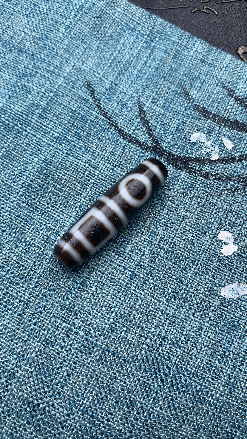 白芯灰皮风化马蹄纹细腻高润度双天地复古民族风玛瑙珠珠锁骨链