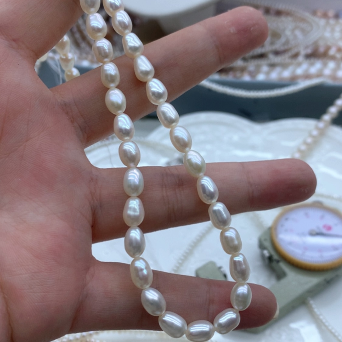 【闪购商品】淡水珍珠项链银S925镶嵌