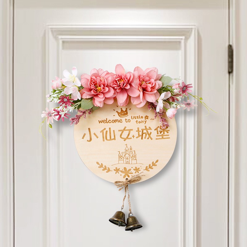 墙上装饰品挂件可爱门口创意儿童房间门挂件客厅家居圆形生活挂饰