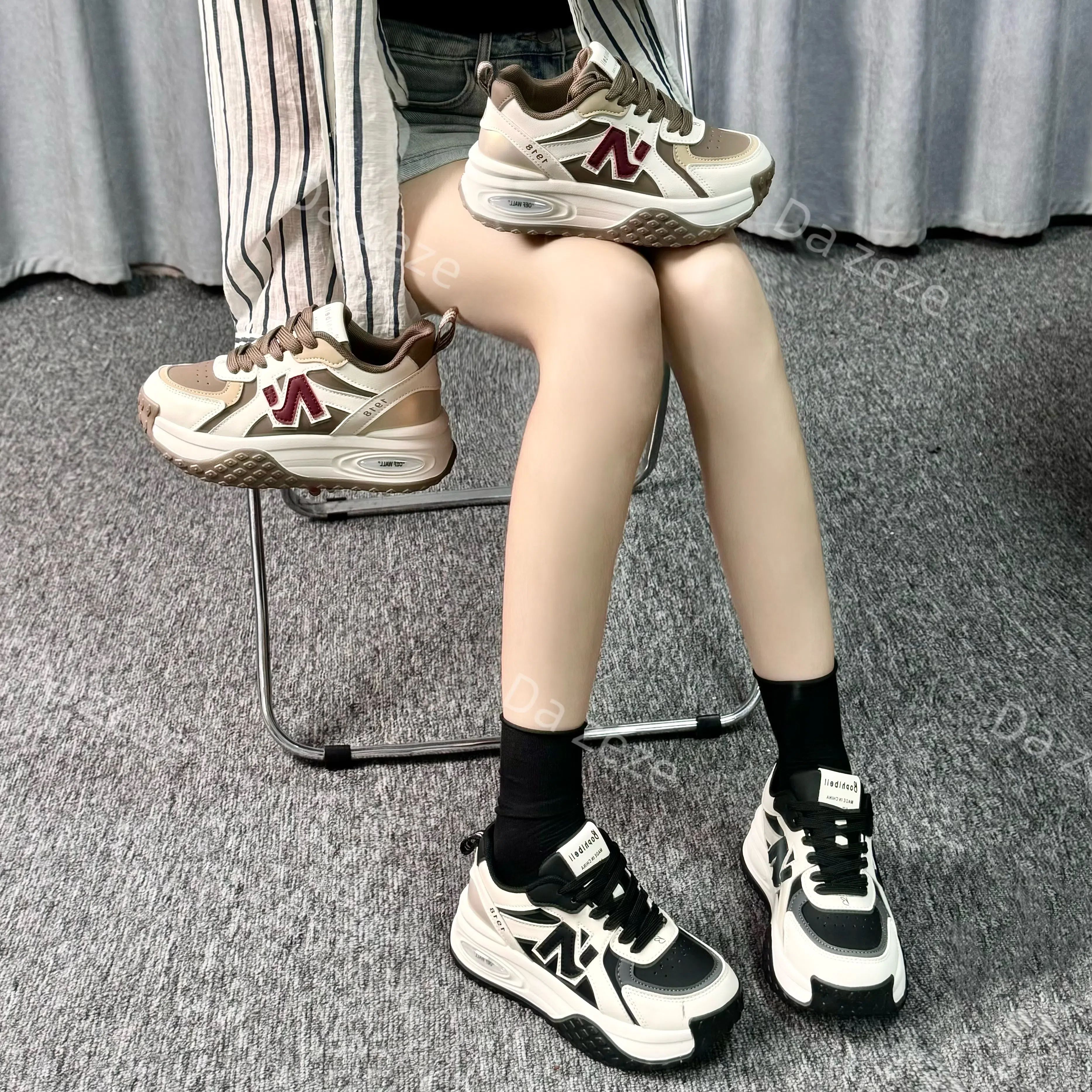 2024新款老爹鞋女百搭防滑厚底轻便网红休闲鞋15366