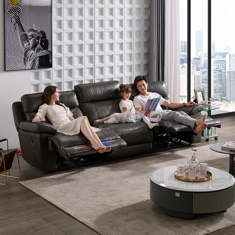 芝华仕头等舱北欧现代轻奢别墅极简风客厅电动真皮复古沙发11911