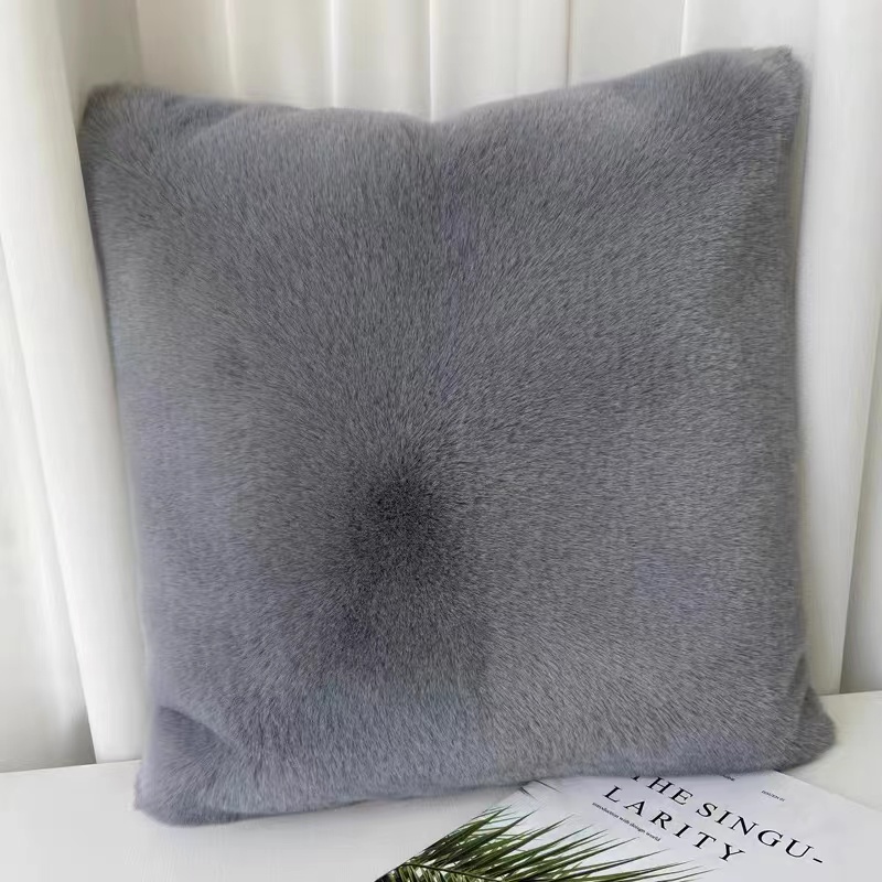 舒适兔毛泡泡绒大抱枕撸猫感居家轻奢风套沙发靠垫床头靠枕腰靠垫