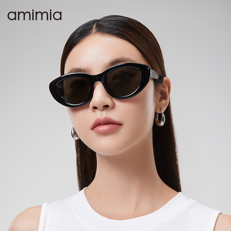 amimia复古板材猫眼墨镜Lips  高级感大框防紫外线太阳镜