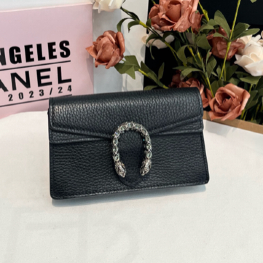 99新 GUCCI/古驰 黑银酒神mini斜挎单肩