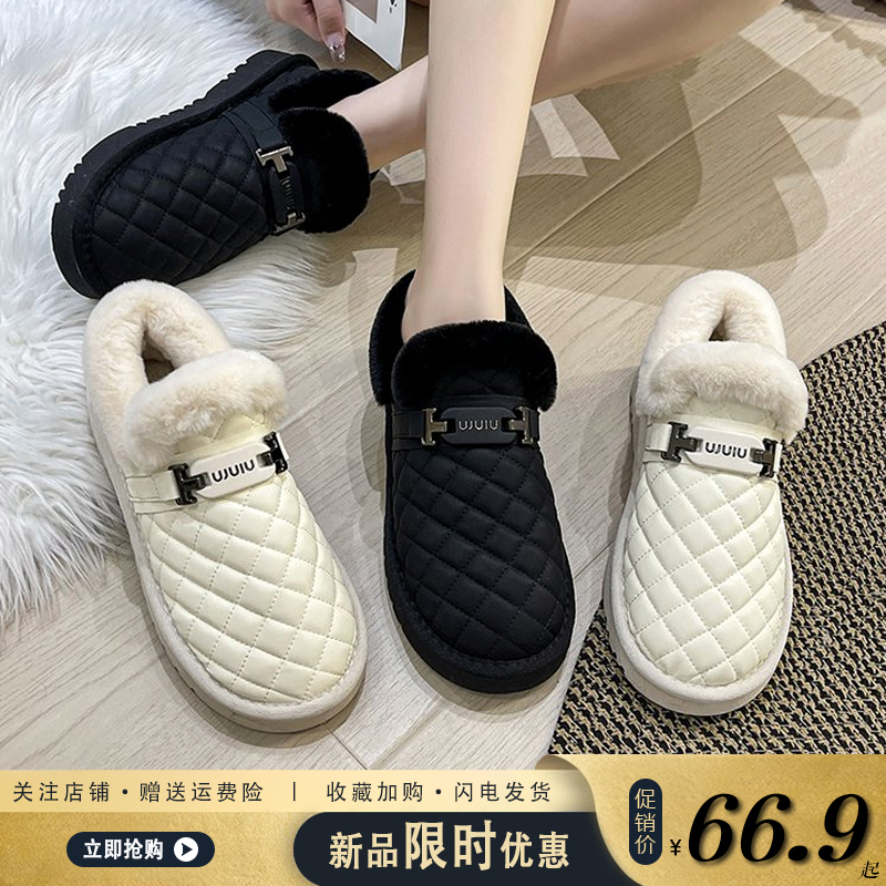 回力瑞棉鞋女冬加绒外穿女鞋子2023新款雪地靴女加绒加厚底小白鞋