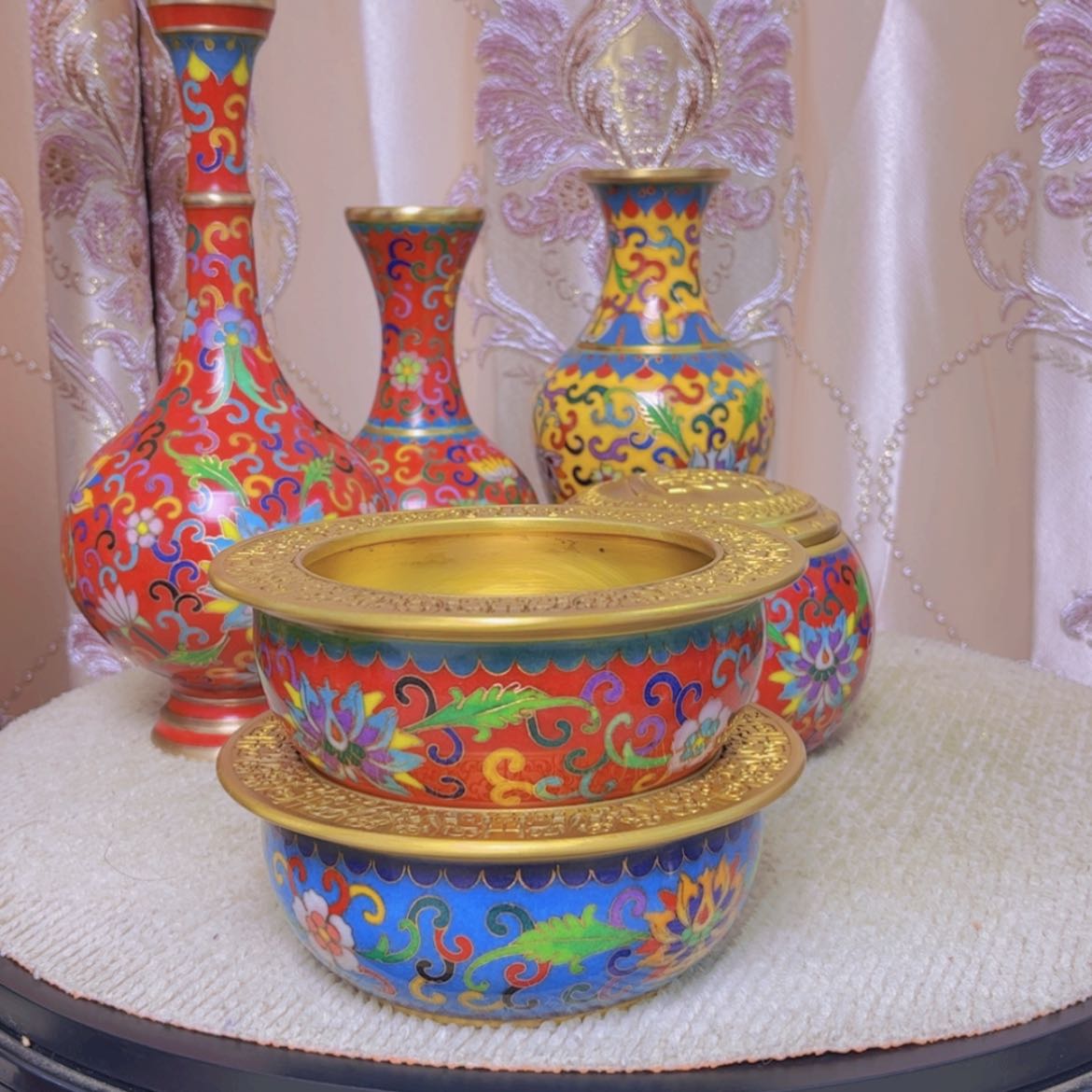 【闪购商品】黄铜无*聚宝盆一对