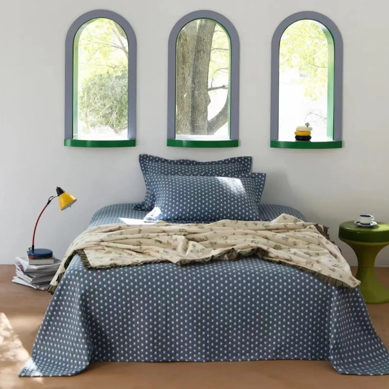 【经典三层星星床单】柔软双面亲肤 母婴 吸汗 多功能休闲毯 