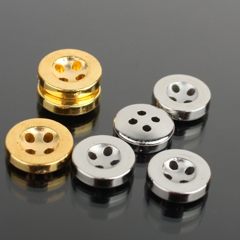 高档小纽扣 衬衫扣子 衣服钮扣 四眼金色银色扭扣11mm