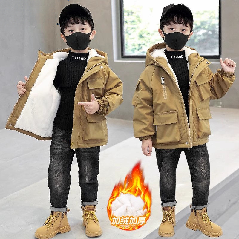 2023新款派克服儿童冬季少宜男童外套外套加绒加厚