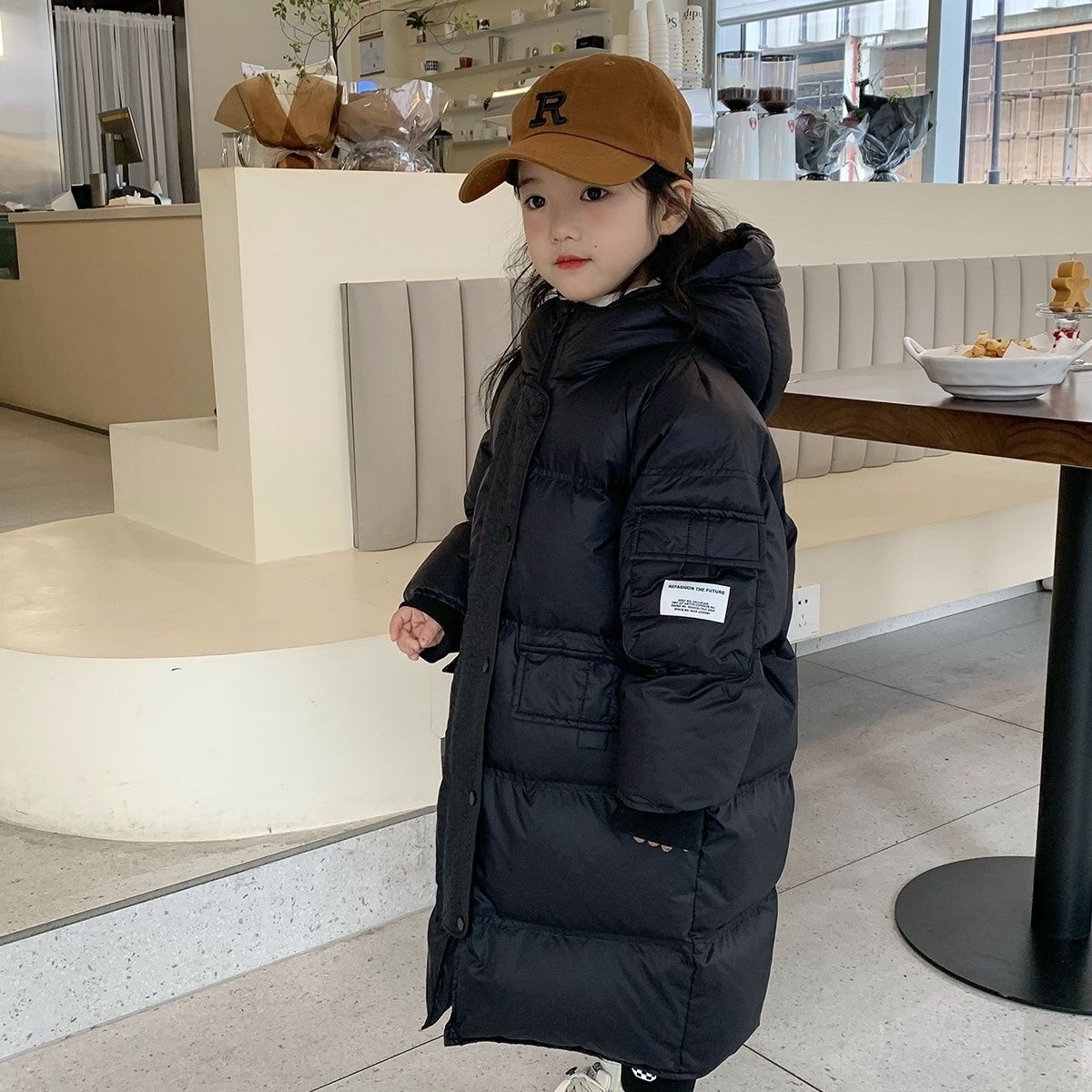 波司澄女童冬装保暖长款外套儿童2023新款加厚羽绒服中大童洋气洋