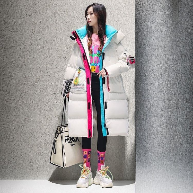 波司澄羽绒服2023新款潮牌白鸭绒女款女士季时尚洋气宽松过膝长款