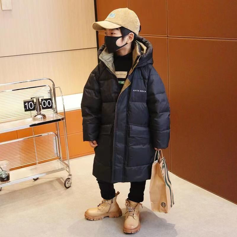波司澄羽绒服2023新款爆款男款童季儿童中长韩版童装加厚外套中大