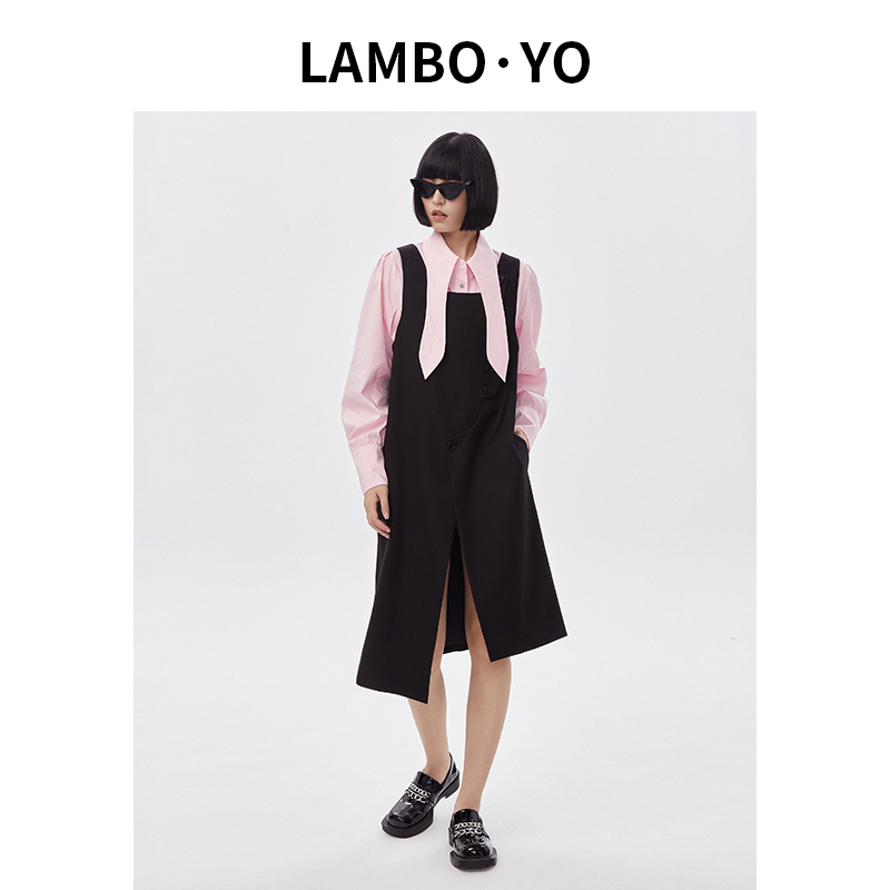 春新款休闲背带裙女时尚显瘦休闲减龄长款a字裙吊带裙子