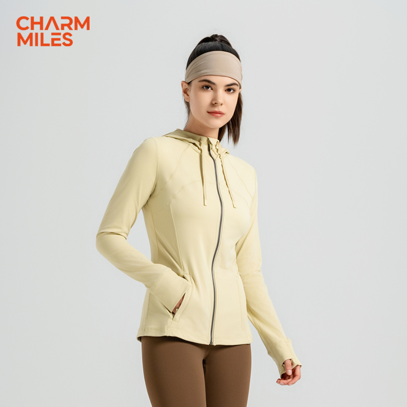 CHARM MILES【直播】瑜伽健身休闲运动修身长袖弹力显瘦女士外套007
