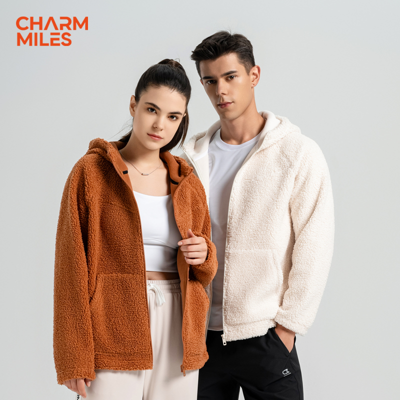 CHARM MILES绒外套男女同款厚高克重双面连帽绒外套018-Z