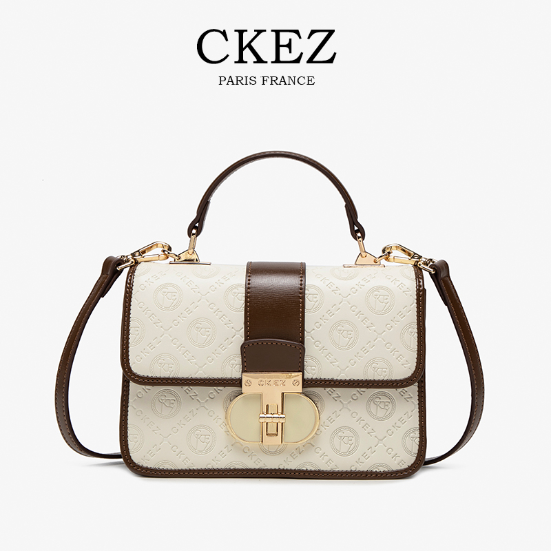 CKEZ轻奢女包2024新款气质经典百搭时尚知性单肩斜挎小方包9020
