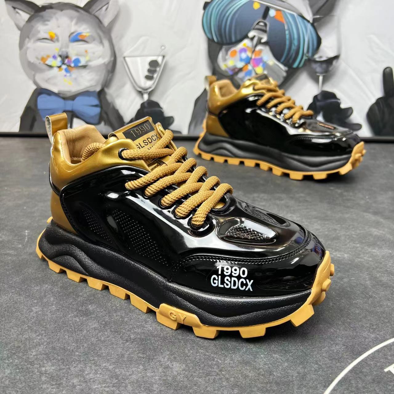 2024年春秋新款休闲单棉同款潮流时尚低帮百搭厚底舒适男鞋老爹鞋