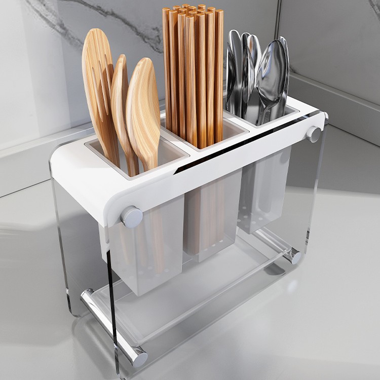 亚克力筷子收纳盒家用筷子桶沥水筷子筒台面厨房置物架筷子篓筷笼